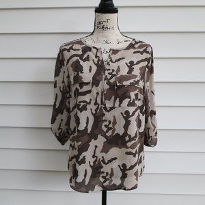 Sue Who ? Originals French Dressing Jeans Brown and Tan Camouflage Size